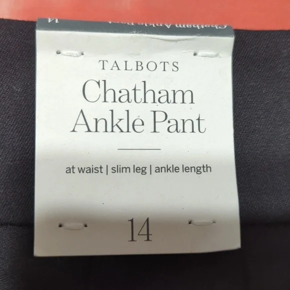 Talbots Black Dress Pants Size 14 Chatham Ankle Pants - Picture 4 of 8